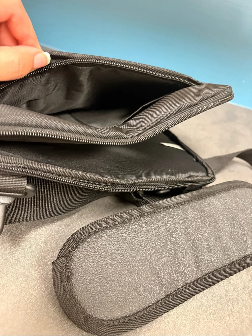 Black Carolina Panthers Crossbody Messenger Bag